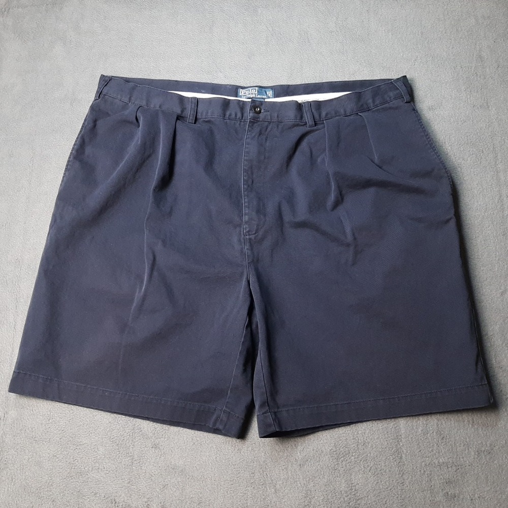 VINTAGE Polo Ralph Lauren Shorts Men 46 x 9 Blue Navy Chino Tyler Short Preppy